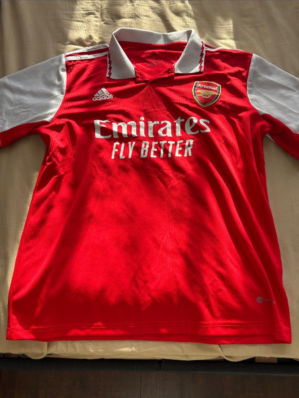 adidas Red & White Arsenal Kids Soccer Jersey with Club Crest